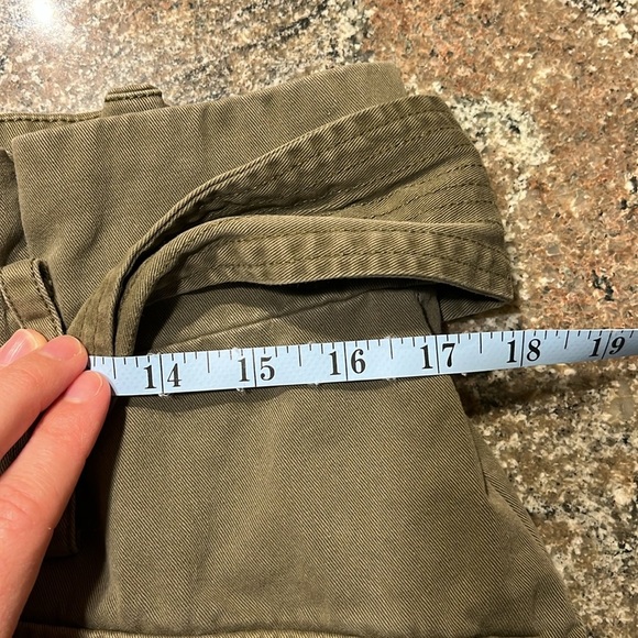 AVEC LES FILLES Anthro Revolve Olive Green Paperbag High Waist Ankle Pants 31 - Picture 8 of 11